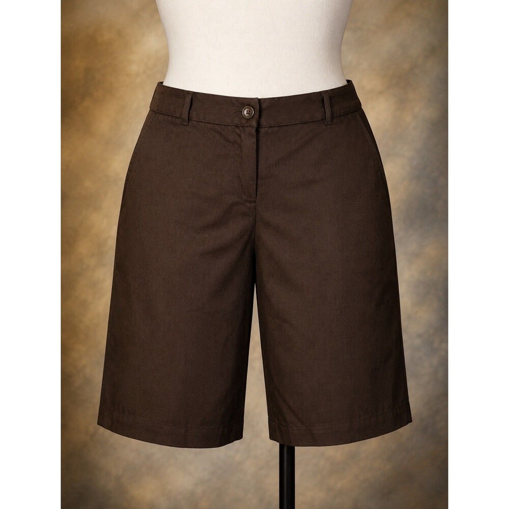 Worthington Stretch Size 18 Women’s Brown Pinstripe Bermuda Shorts 36x13